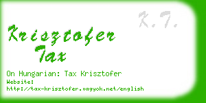 krisztofer tax business card